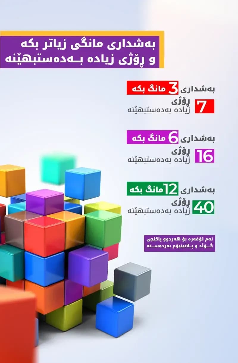 بەشداری مانگی زیاتر بکە و رۆژی زیادە بەدەستبهێنە